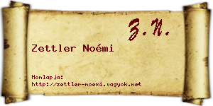 Zettler Noémi névjegykártya